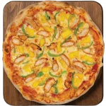 Chicken Hawaiian Pizza Chicken Hawaiian pizza with chicken, pineapple and peppers