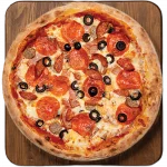 Supreme Royal Pizza Supreme pizza with pepperoni, olives and peppers