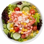 Crab Salad Crab salad with sweetcorn, cucumber and tomato