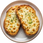 Garlic Cheese Bread Garlic cheese bread, two slices on a plate