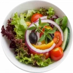 Green Salad Green salad with tomato, onion and olives
