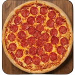 American Pepperoni Pizza Pepperoni pizza with crisp pepperoni slices