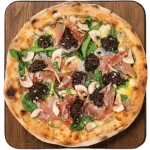Truffle & Parma Ham Pizza Truffle and Parma ham pizza with mushrooms