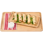 5 Baked Cheese Rolls Baked cheese rolls with a dip on a wooden board