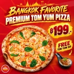 Bangkok Favorite Tom Yum Pizza Bangkok Favorite Tom Yum Pizza — ฿199